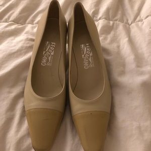 Ferragamo Leather/Patent Pumps worn once!